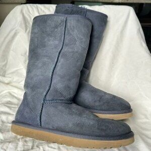 Ugg Women's Size 8 Classic Tall Boot Navy Suede Sherpa Winter